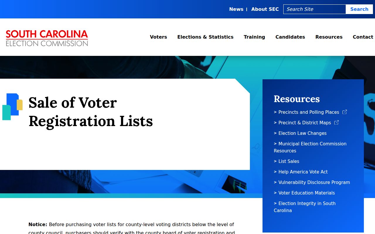 Greenville County residents directory South Carolina voter list access rules