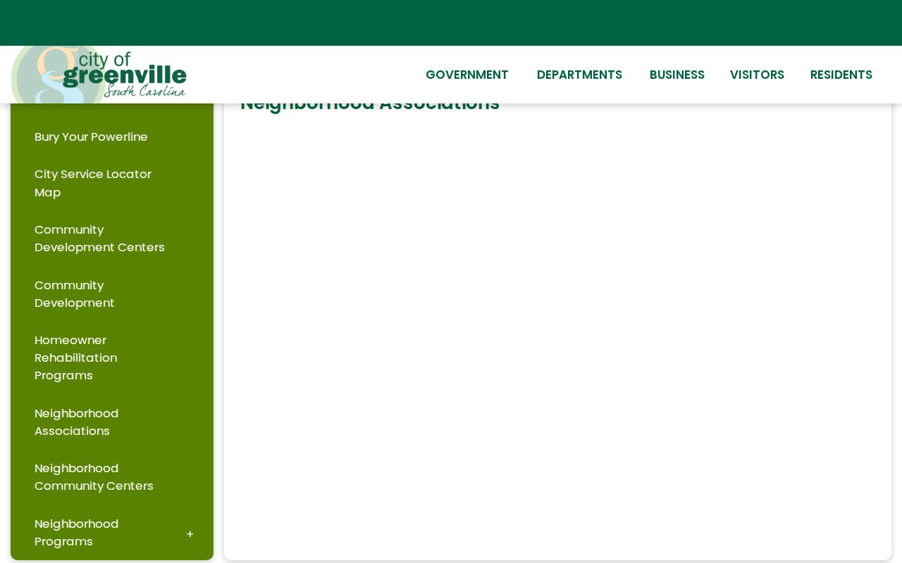 Greenville County neighbors City neighborhood associations page