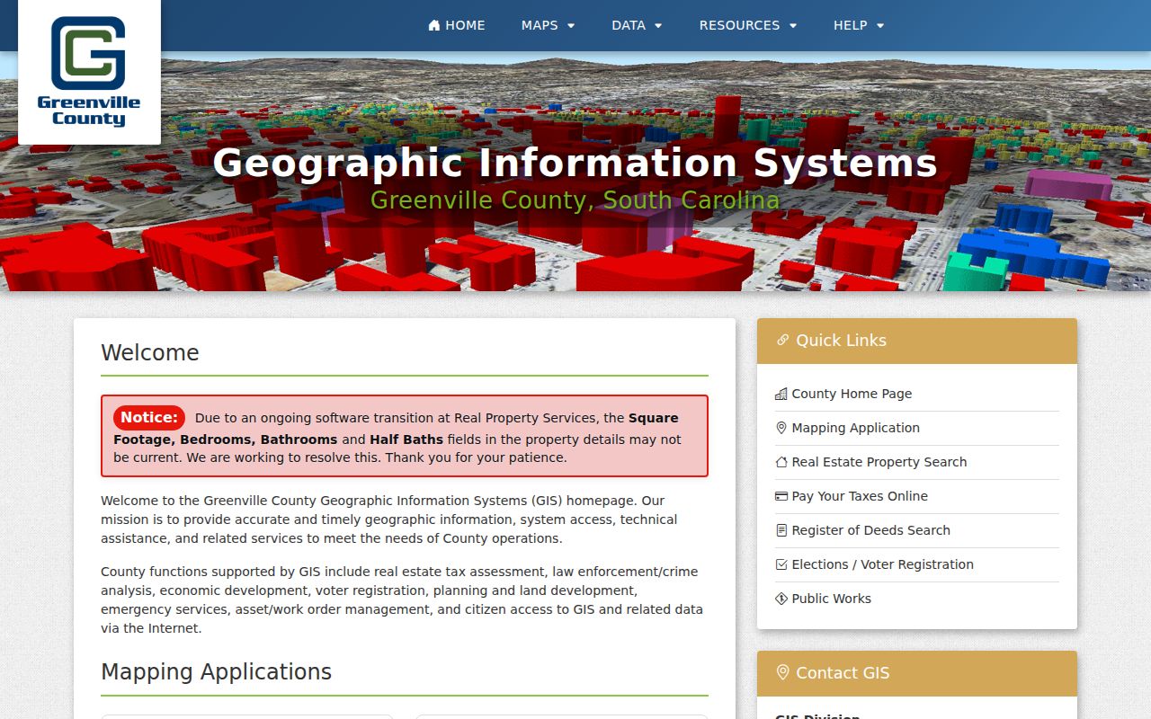 Greenville County neighbors County GIS mapping platform