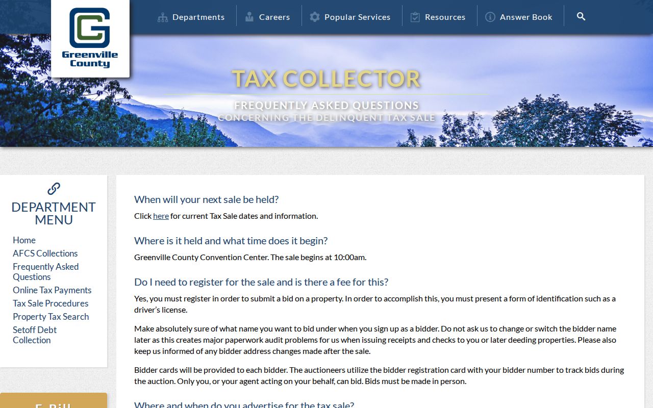 Greenville County neighbors tax-sale parcel information
